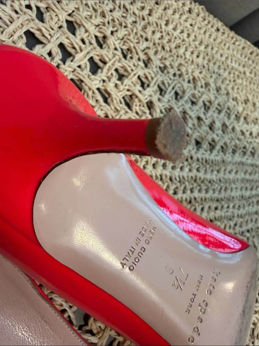 kate spade Neon Pink Patent Pointed-Toe Kitten Heels